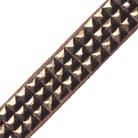 1.5" Orion Studded Border Trim by Samuel & Sons in Pewter