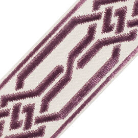 Portillon Épinglé Velvet Border Trim by Samuel & Sons in Aubergine