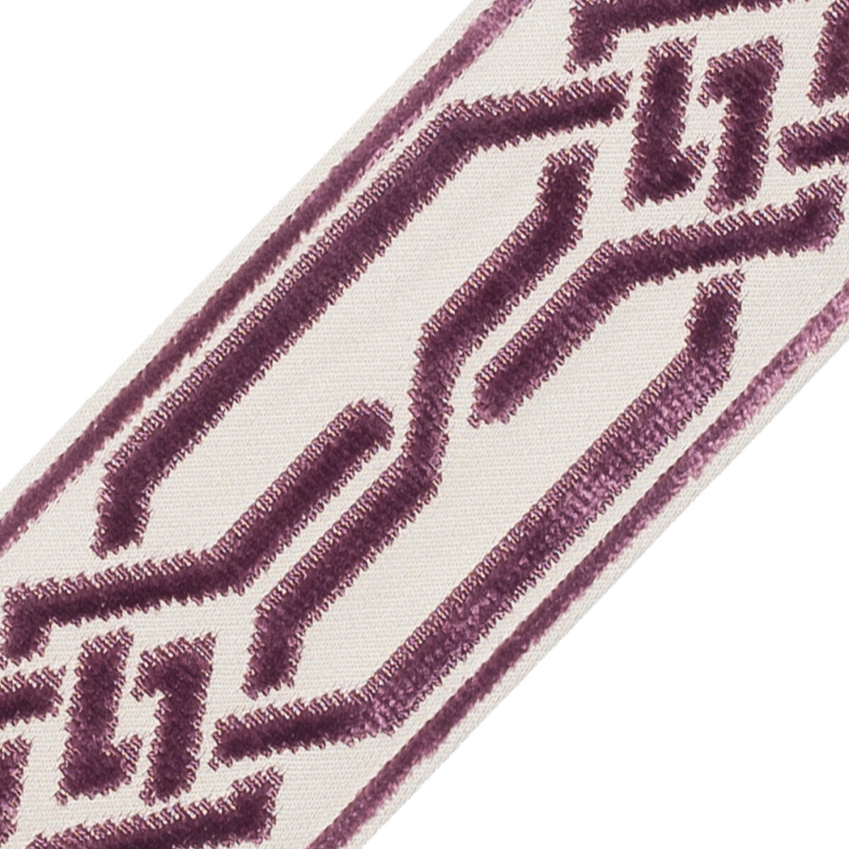 Portillon Épinglé Velvet Border Trim by Samuel & Sons in Aubergine