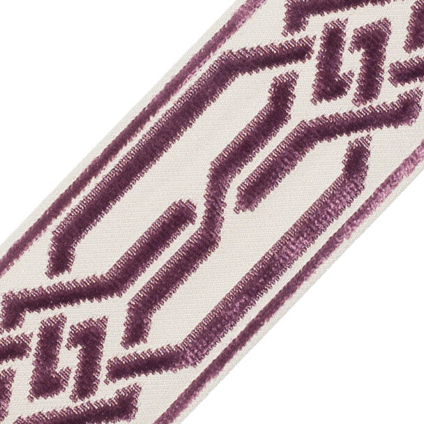 Portillon Épinglé Velvet Border Trim by Samuel & Sons in Aubergine