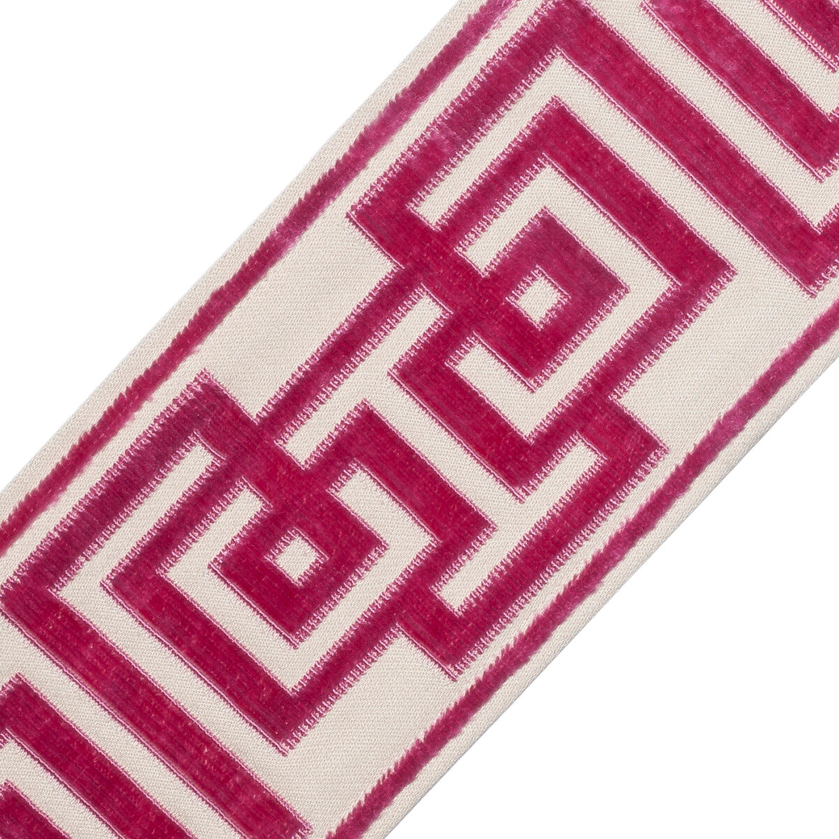 Rhodes Épinglé Velvet Border Trim by Samuel & Sons in Raspberry
