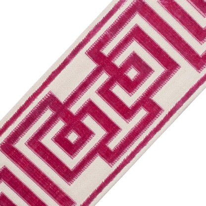 Rhodes Épinglé Velvet Border Trim by Samuel & Sons in Raspberry