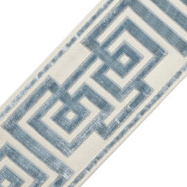 Rhodes Épinglé Velvet Border Trim by Samuel & Sons in Sky
