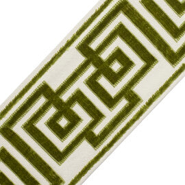 Rhodes Épinglé Velvet Border Trim by Samuel & Sons in Meadow