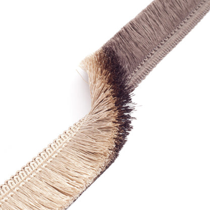 Céline Ombré Brush Fringe Trim by Samuel & Sons in Mushroom