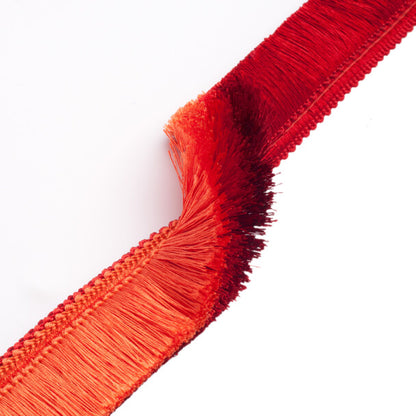 Céline Ombré Brush Fringe Trim by Samuel & Sons in Poppy