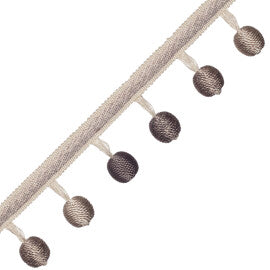 Céline Ombré Ball Fringe Trim by Samuel & Sons in Mushroom