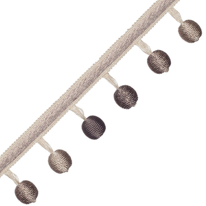 Céline Ombré Ball Fringe Trim by Samuel & Sons in Mushroom