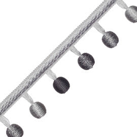 Céline Ombré Ball Fringe Trim by Samuel & Sons in Slate
