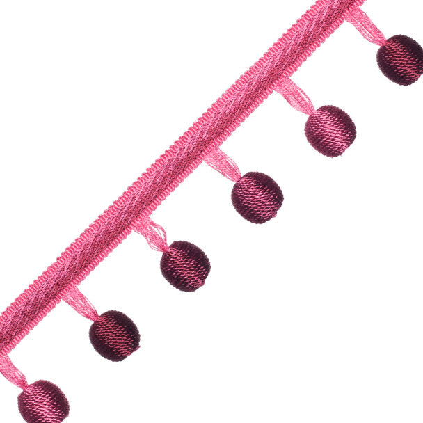 Céline Ombré Ball Fringe Trim by Samuel & Sons in Dahlia