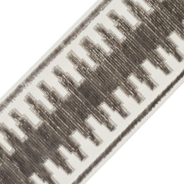 Verdon Épinglé Velvet Border Trim by Samuel & Sons in Steel