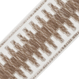 Verdon Épinglé Velvet Border Trim by Samuel & Sons in Linen