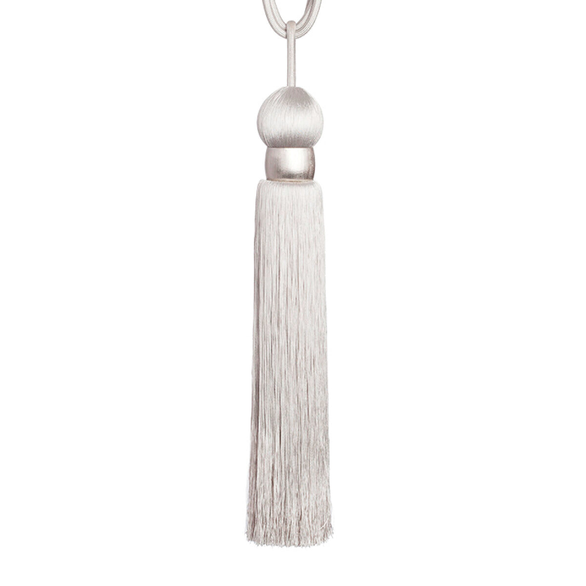 Solaris Tassel Tieback by Samuel & Sons in Platinum