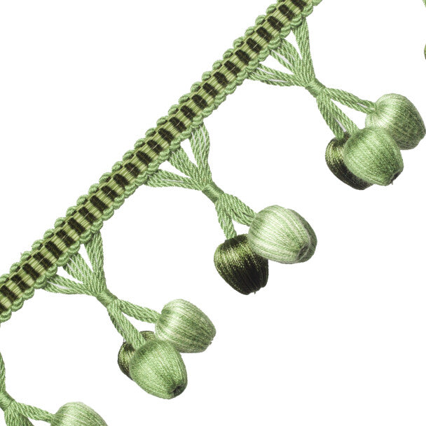 Calisto Triple Bead Fringe Trim by Samuel & Sons in Spearmint