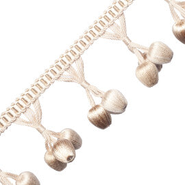 Calisto Triple Bead Fringe Trim by Samuel & Sons in Bisque