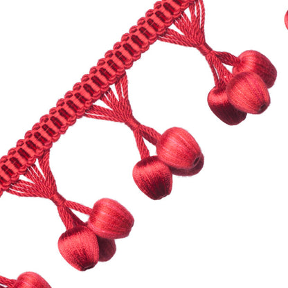 Calisto Triple Bead Fringe Trim by Samuel & Sons in Crimson