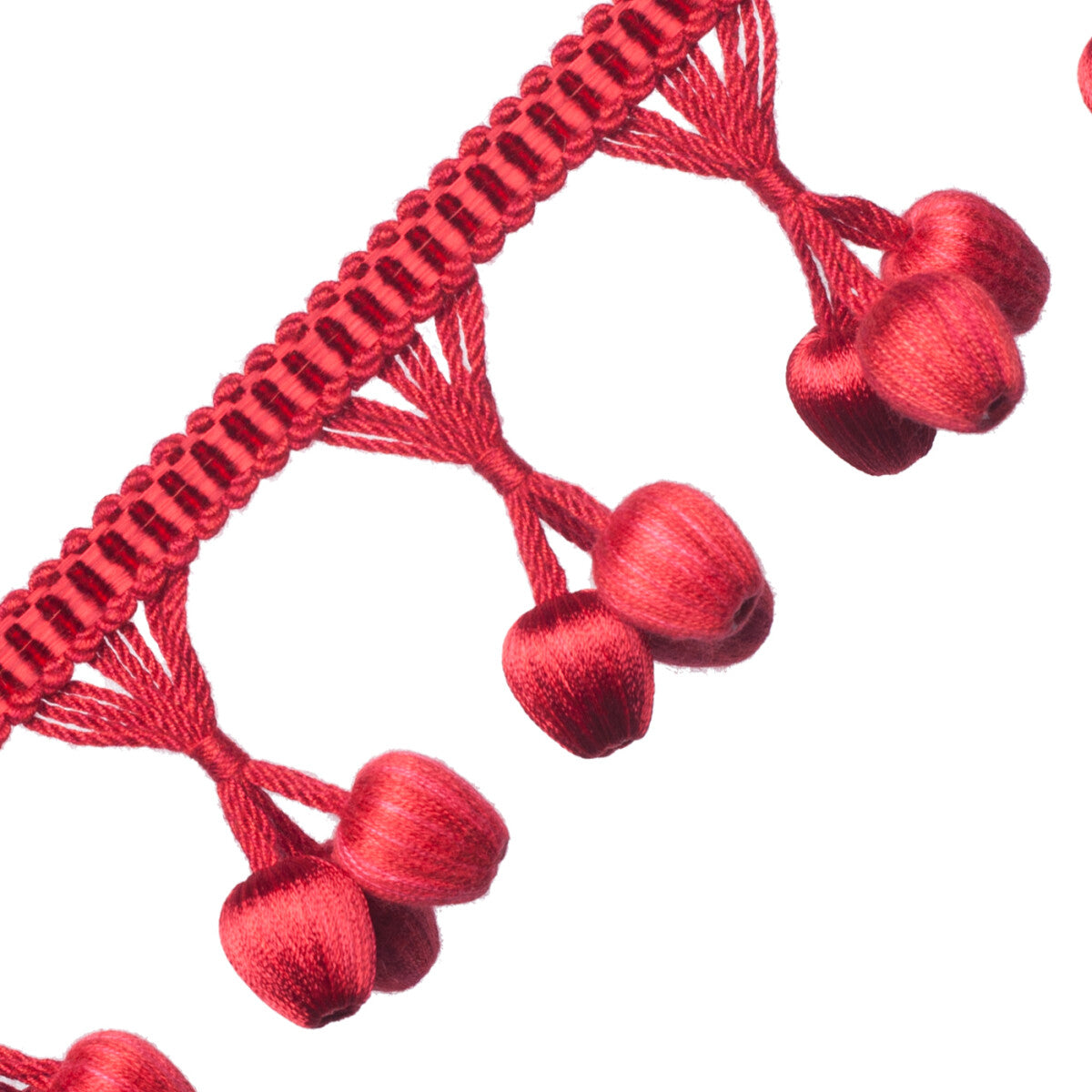 Calisto Triple Bead Fringe Trim by Samuel & Sons in Crimson