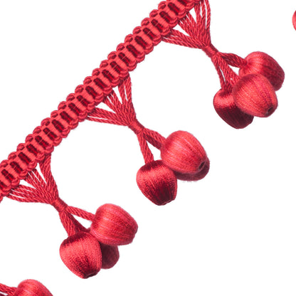 Calisto Triple Bead Fringe Trim by Samuel & Sons in Crimson