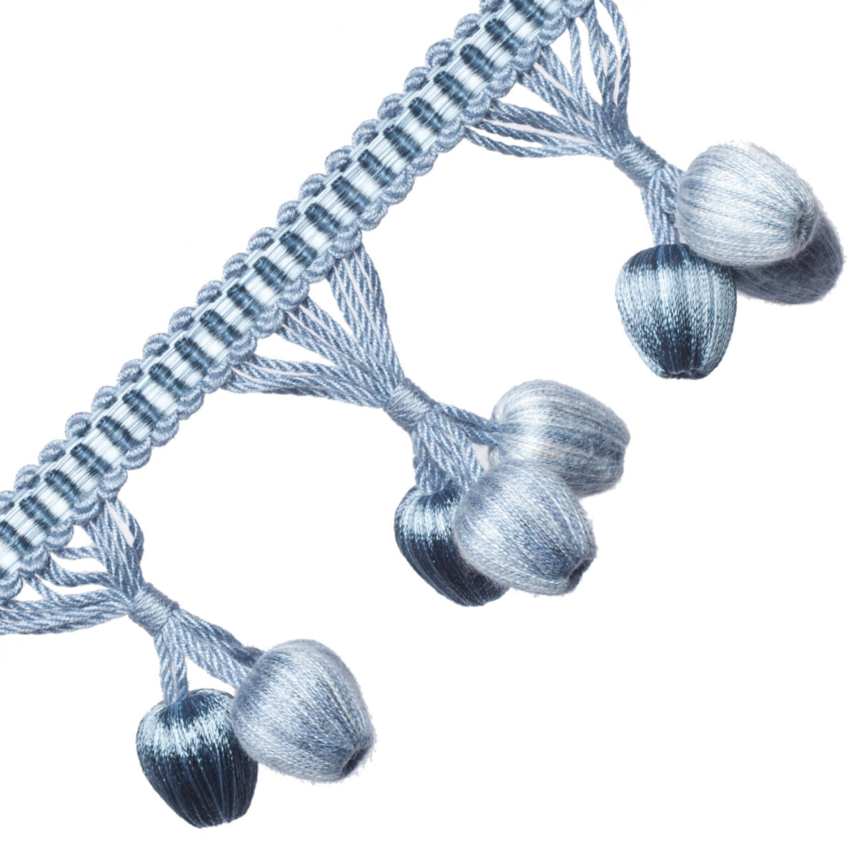 Calisto Triple Bead Fringe Trim by Samuel & Sons in Bleu