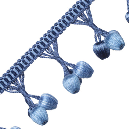 Calisto Triple Bead Fringe Trim by Samuel & Sons in Ultramarine