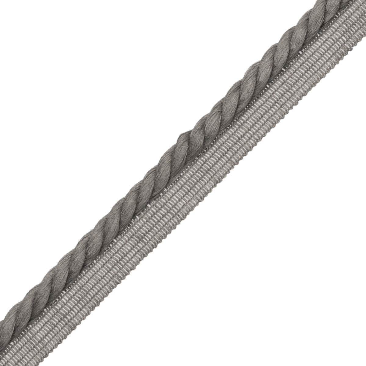 La Terre 8Mm Cord With Tape Trim by Samuel & Sons in Pebble