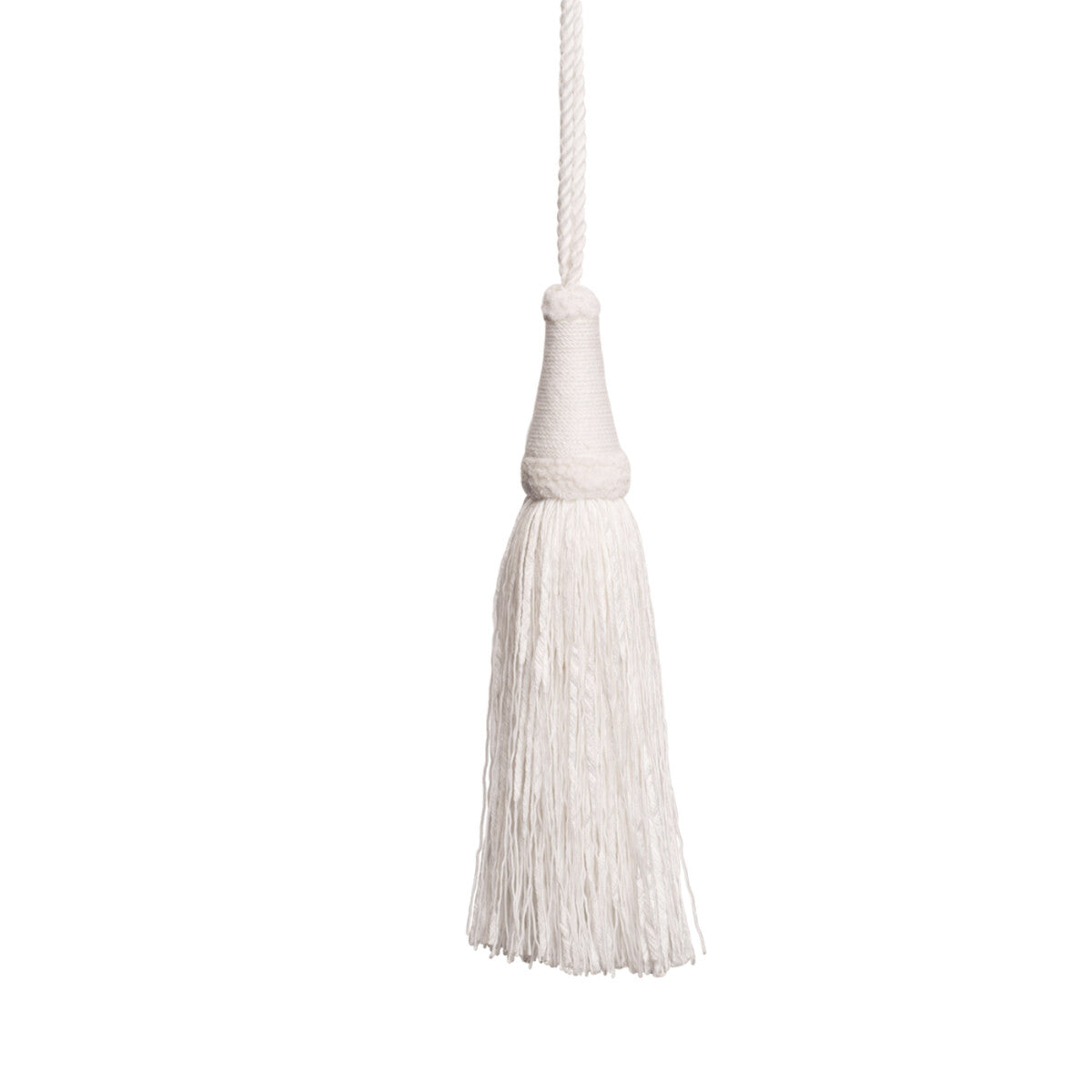 La Terre Key Tassel Trim by Samuel & Sons in Snow