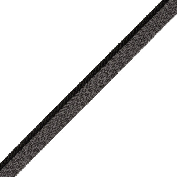 1/8" Saisons Cord With Tape Trim by Samuel & Sons in Jet