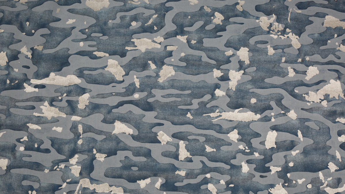 Camo Isole Faded blue & silvery gold texture