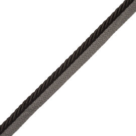 3/8" Saisons Cord With Tape Trim by Samuel & Sons in Jet