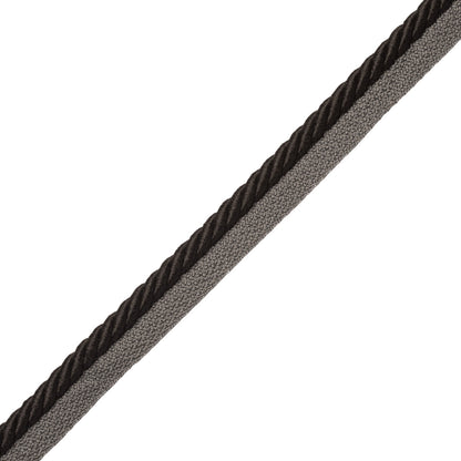 3/8" Saisons Cord With Tape Trim by Samuel & Sons in Jet
