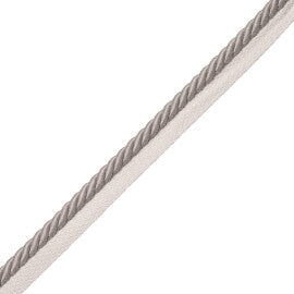 3/8" Saisons Cord With Tape Trim by Samuel & Sons in Granite