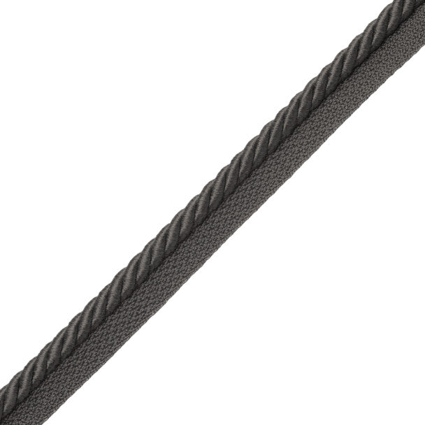 3/8" Saisons Cord With Tape Trim by Samuel & Sons in Charcoal
