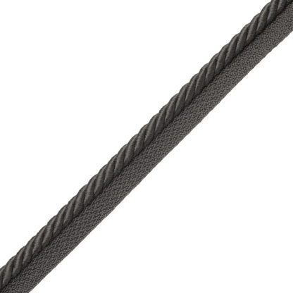 3/8" Saisons Cord With Tape Trim by Samuel & Sons in Charcoal