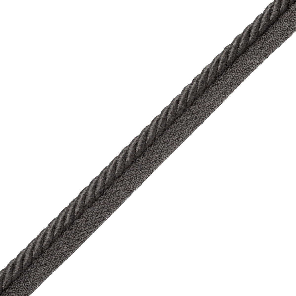 3/8" Saisons Cord With Tape Trim by Samuel & Sons in Charcoal
