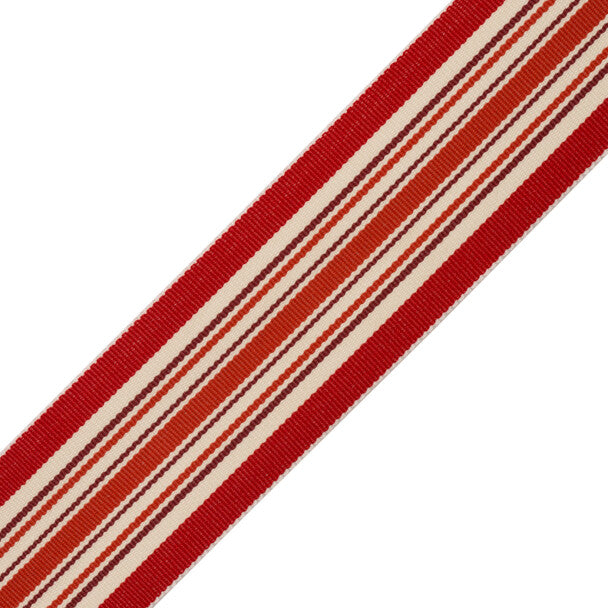 Saisons Stripe Border Trim by Samuel & Sons in Geranium