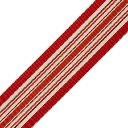 Saisons Stripe Border Trim by Samuel & Sons in Geranium