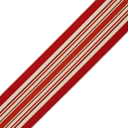 Saisons Stripe Border Trim by Samuel & Sons in Geranium