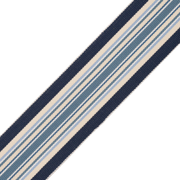 Saisons Stripe Border Trim by Samuel & Sons in Polo