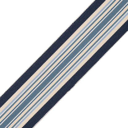 Saisons Stripe Border Trim by Samuel & Sons in Polo
