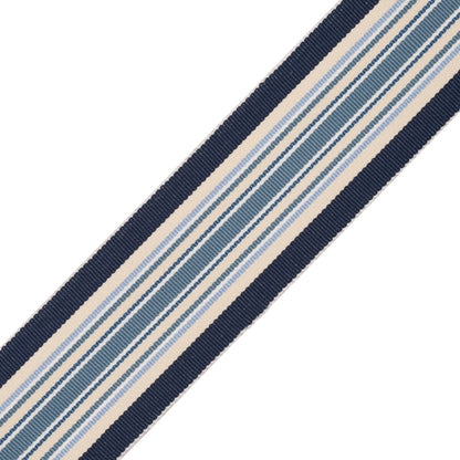 Saisons Stripe Border Trim by Samuel & Sons in Polo