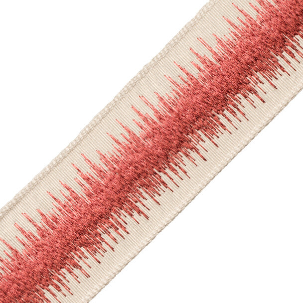 Tenga Embroidered Border Trim by Samuel & Sons in Azalea
