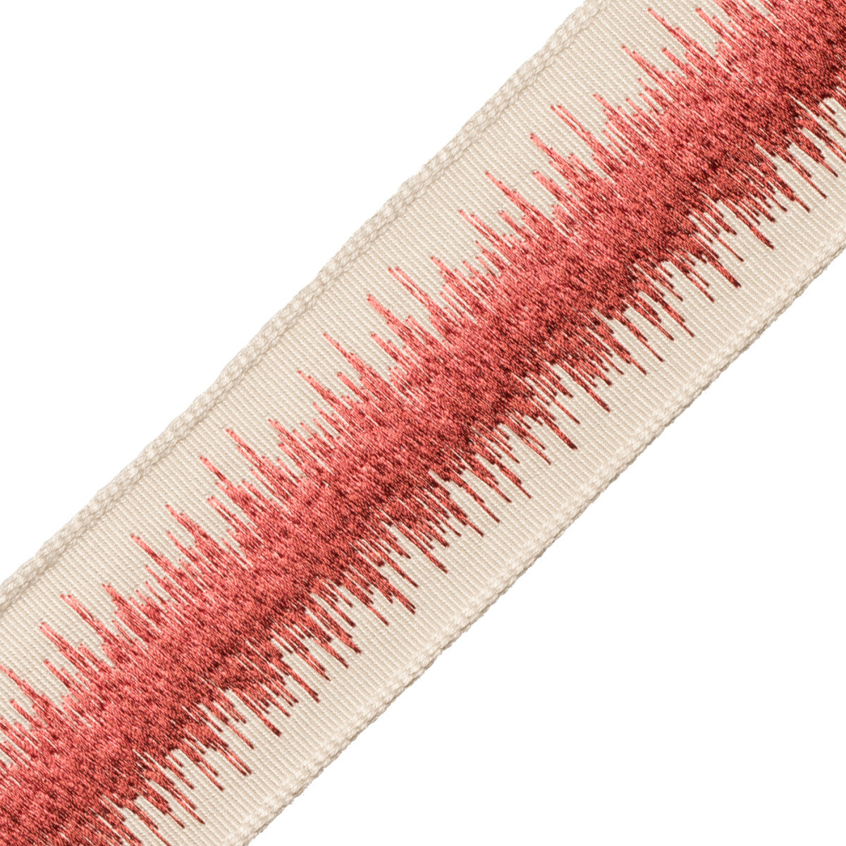 Tenga Embroidered Border Trim by Samuel & Sons in Azalea