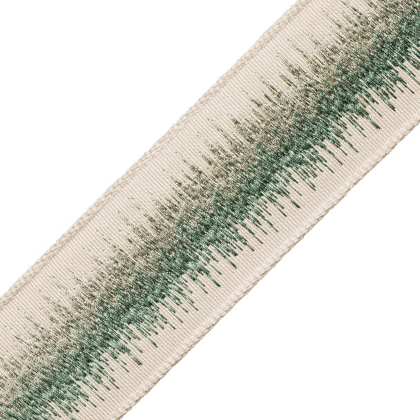 Tenga Embroidered Border Trim by Samuel & Sons in Jade