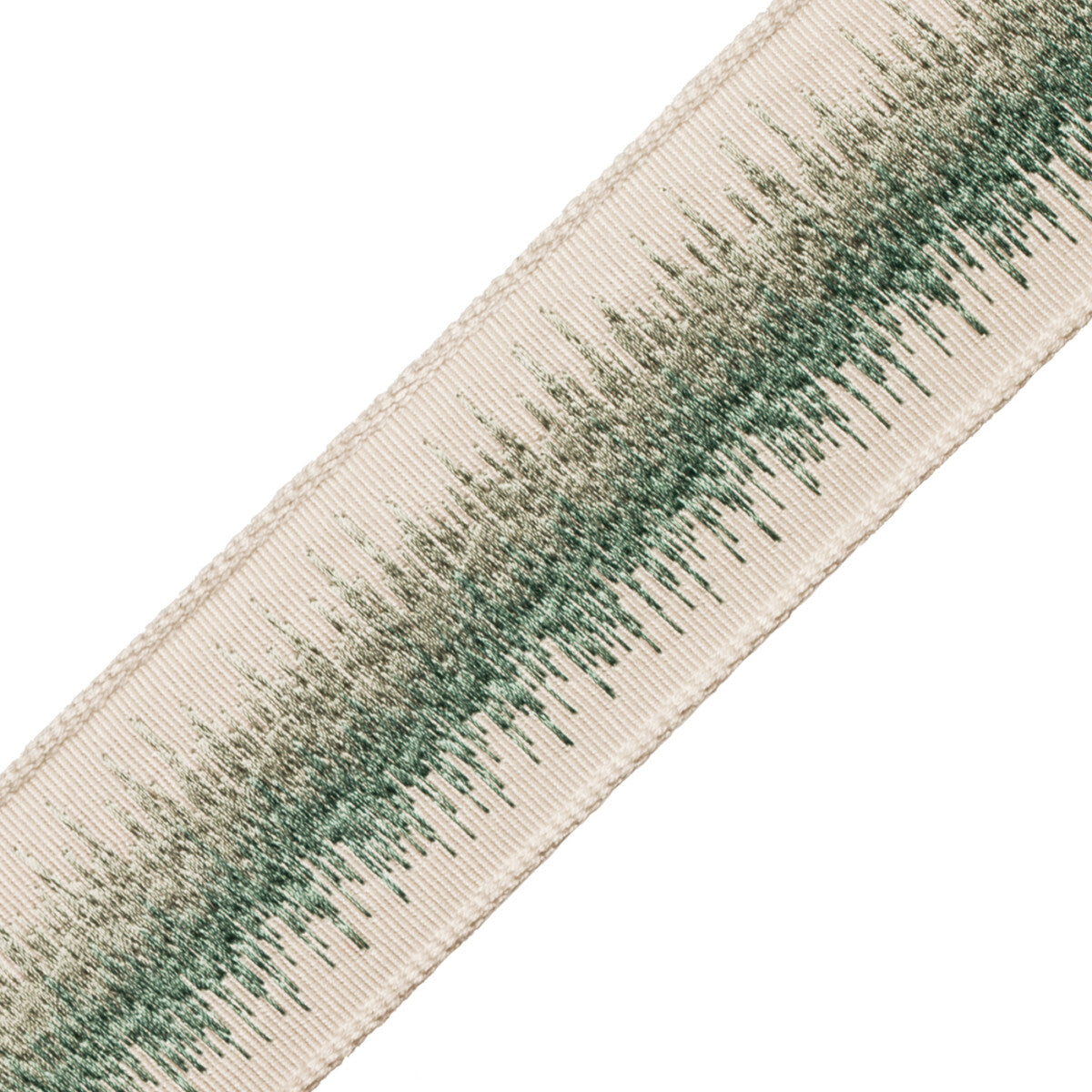 Tenga Embroidered Border Trim by Samuel & Sons in Jade