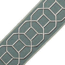Sakiori Embroidered Border Trim by Samuel & Sons in Lake