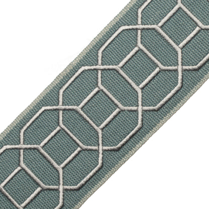 Sakiori Embroidered Border Trim by Samuel & Sons in Lake