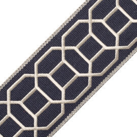 Sakiori Embroidered Border Trim by Samuel & Sons in Navy