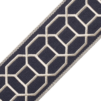 Sakiori Embroidered Border Trim by Samuel & Sons in Navy