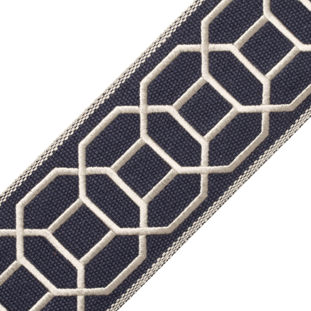 Sakiori Embroidered Border Trim by Samuel & Sons in Navy