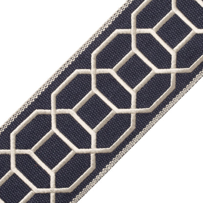 Sakiori Embroidered Border Trim by Samuel & Sons in Navy